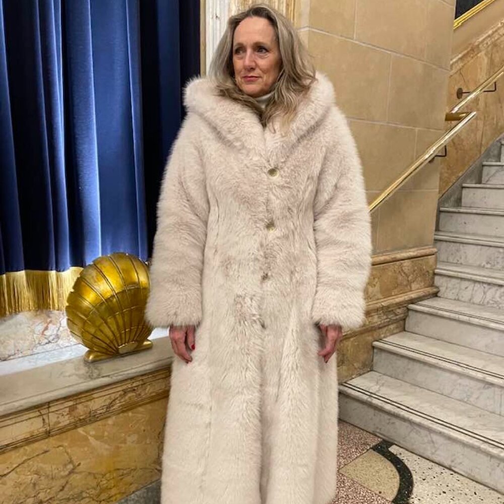 One of a Kind Luxury Full Length Faux Fur Coat